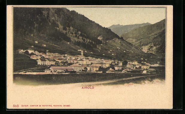 Cartoline postali: AK Airolo, Panorama – Usato da Berlin venduto da bartko-reher