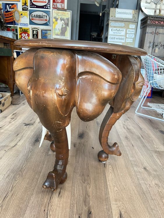 Brienzer Schnitzerei Elefantentisch Couchtisch antik Signier (Gebraucht ...