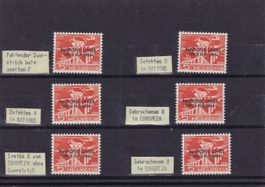 Dienstmarken ab 1907: Abarten