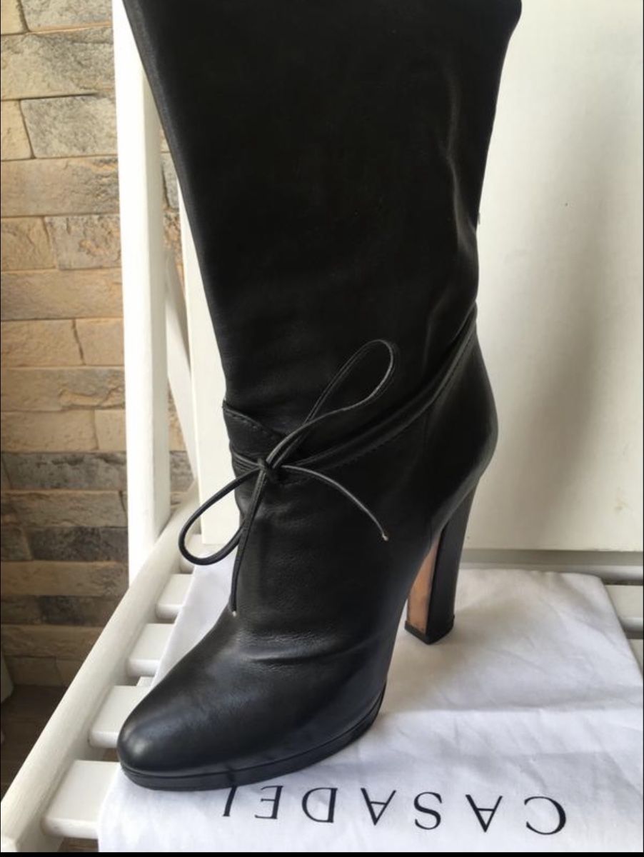 Casadei Scarpe da donna: Casadei Black Leather Heeled Boots - Size 8 – Usato da Oberwil b. Zug venduto da fis_2wtq 3