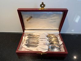 6 versilberte Kaffeelöffel “BAVARIA 90” in Originalschatulle