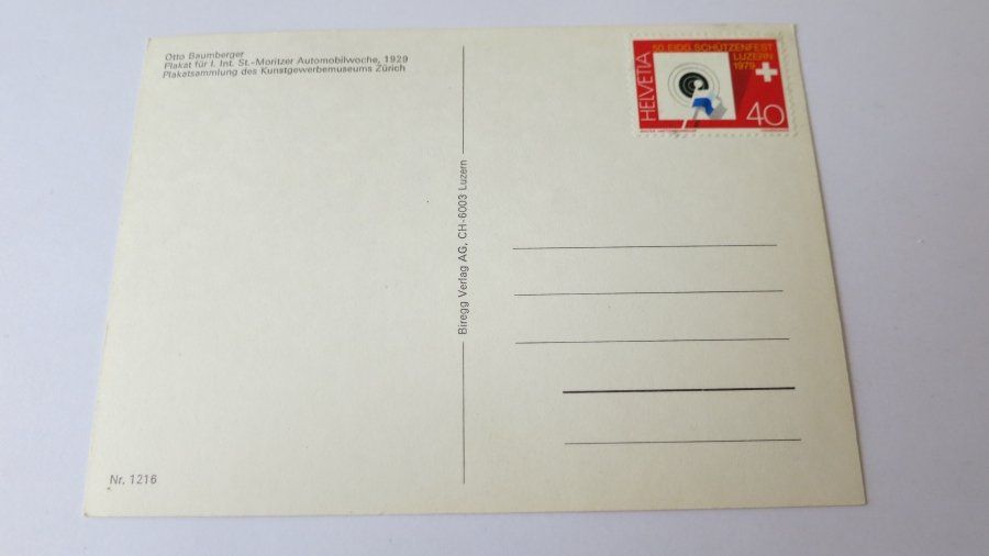 Cartoline postali: St. Moritz - 1. Int. Automobilwoche 1929 – Usato da Jona venduto da centumprata 1