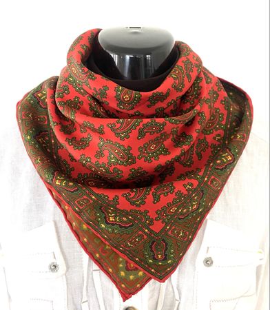 Edles Vintage-Seidentuch mit klassischem Paisley-Muster