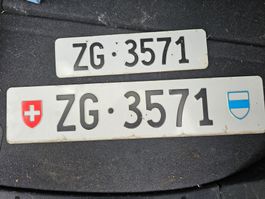 Kontrollschild / Autokennzeichen / Autonummer ZG 3571