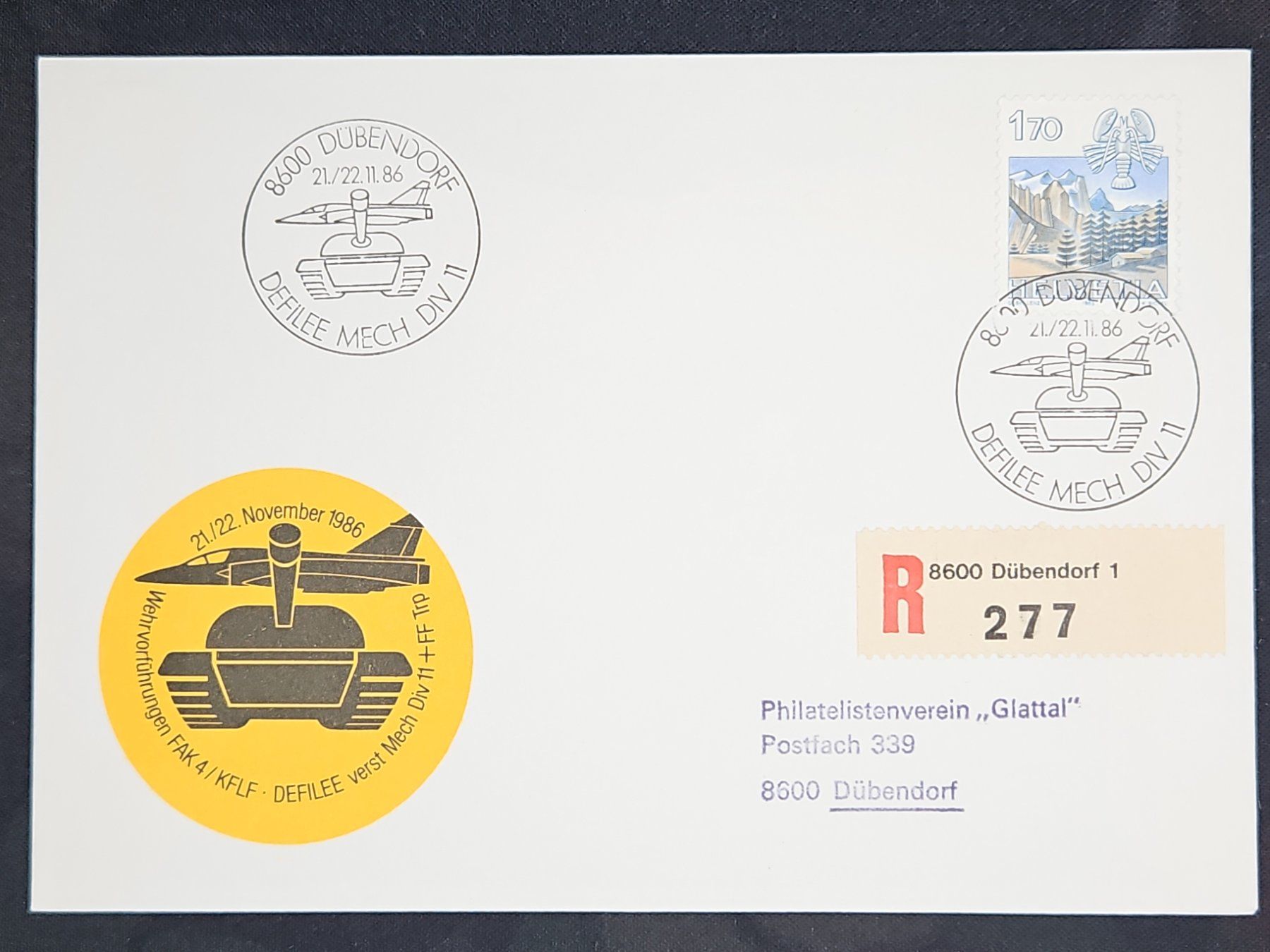 Tutti i francobolli: CL23 Enveloppe + Timbre Suisse 1986 – Usato da Cousset venduto da Patrick_Collections