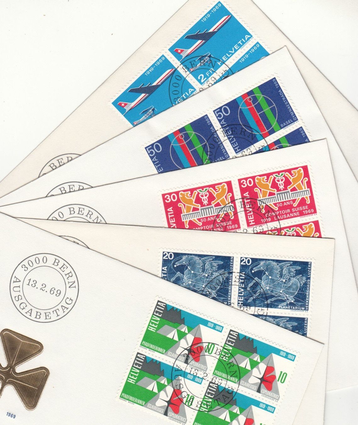 Tutti i francobolli: SBK 461 - 465 im 4er Block FDC – Usato da Bürglen TG venduto da StampGraf