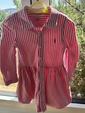 Ralph Lauren Dress Pink Stripes Size 24M Used