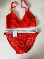 CALVIN KLEIN, Triangel und Slip, Grösse S/XS, Orange (Set)