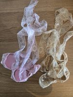 Söckchen zum Binden in Blassrosa und Beige, 2er-Pack, 36-38