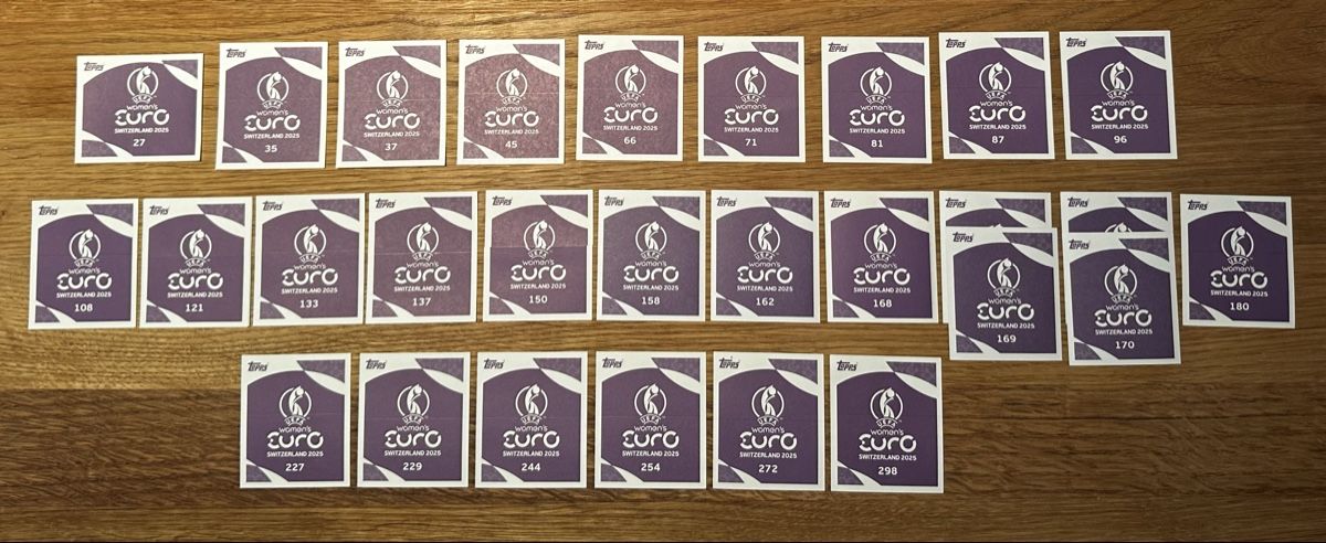 Topps Carte collezionabili: 28 Sticker topps WEURO 2025 – Usato da Toffen venduto da Bazzolino