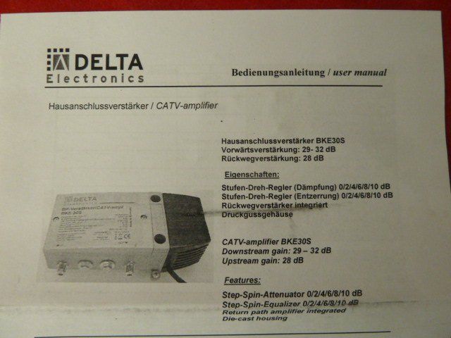 Amplificatori: DELTA Antennenverstärker BKE 30S – Nuovo e nell'imballaggio originale da Affoltern am Albis venduto da Sennrtv 4