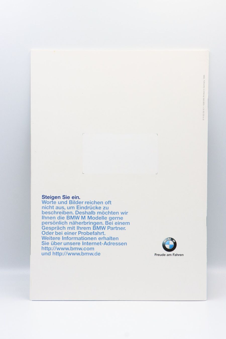 BMW Dokumente: BMW M3 E36 / Z3 M Roadster 1998 Prospekt – Gebraucht aus Bühl b.Aarberg von Collectorpassions 1