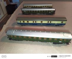 4x H0 Personenwagen ÖBB & DB – Personenzugwagen Konvolut – K