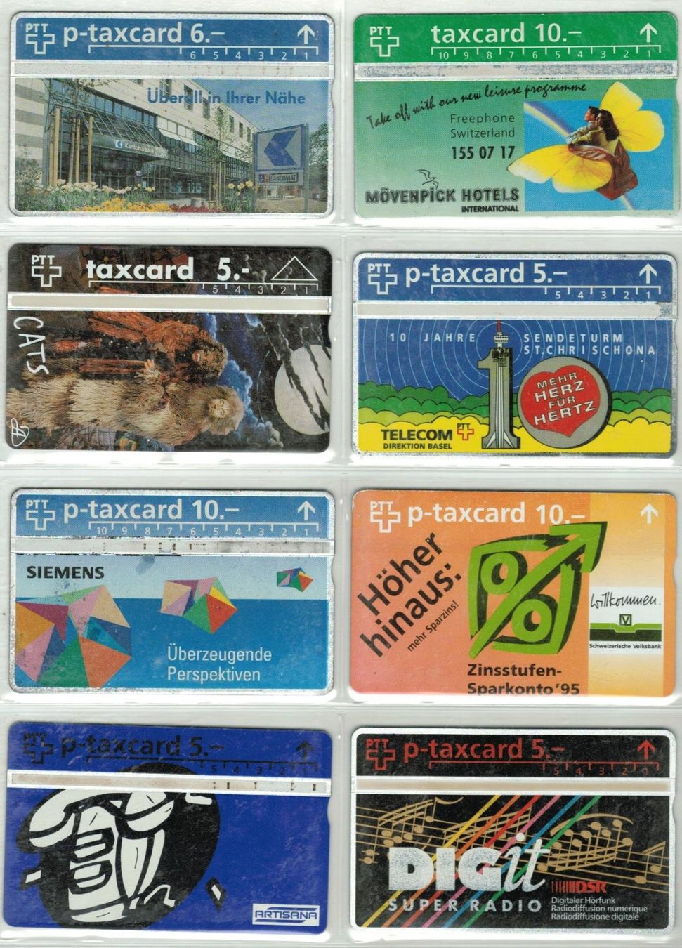Telefon- & Taxkarten: 8 Taxcards – Gebraucht aus Zürich von Tolima194