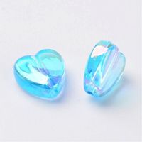Acrylperlen Herz Transparent Blau 8mm / 20St.