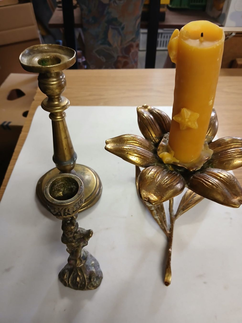 Portacandele: Messing drei Stück Kerzenständer – Usato da Obfelden venduto da Buddha24