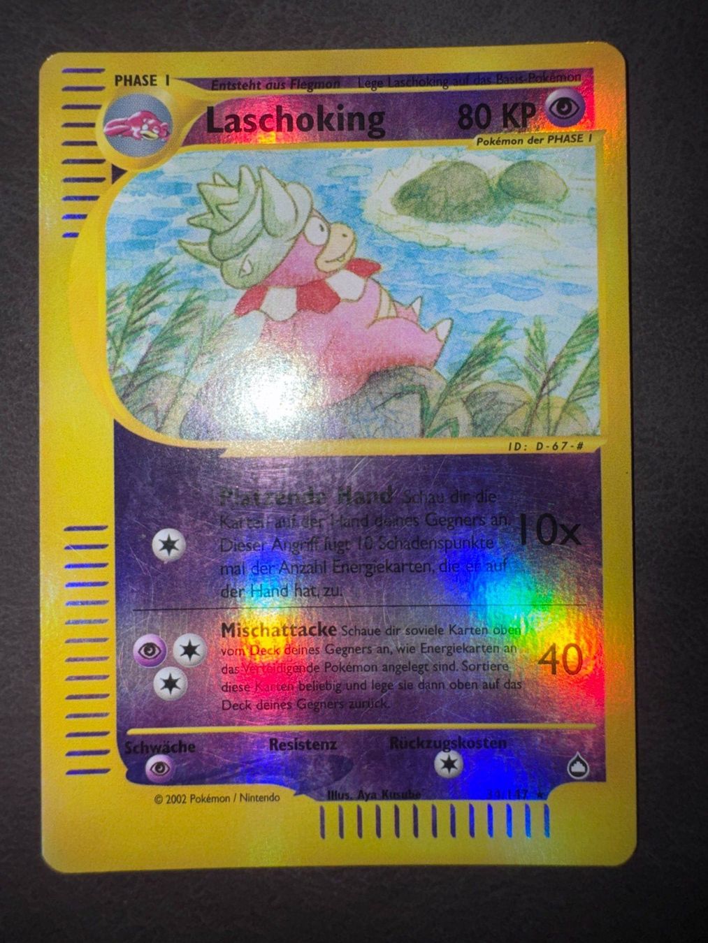 Pokémon Cartes à collectionner: Pokemon Laschoking Reverse Holo 34/147 - Aquapolis - DE – D'occasion à Erstfeld par PokeSandero