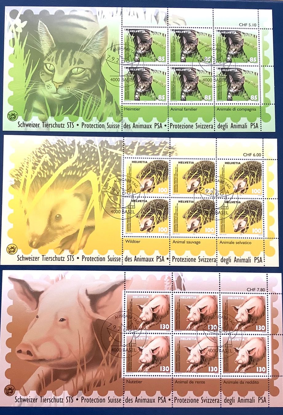 Tous les timbres: 2004 - Schweiz -  Kleinbogen Satz Tierschutz /  ET – Neuf (Voir description) à Liestal par Pep3