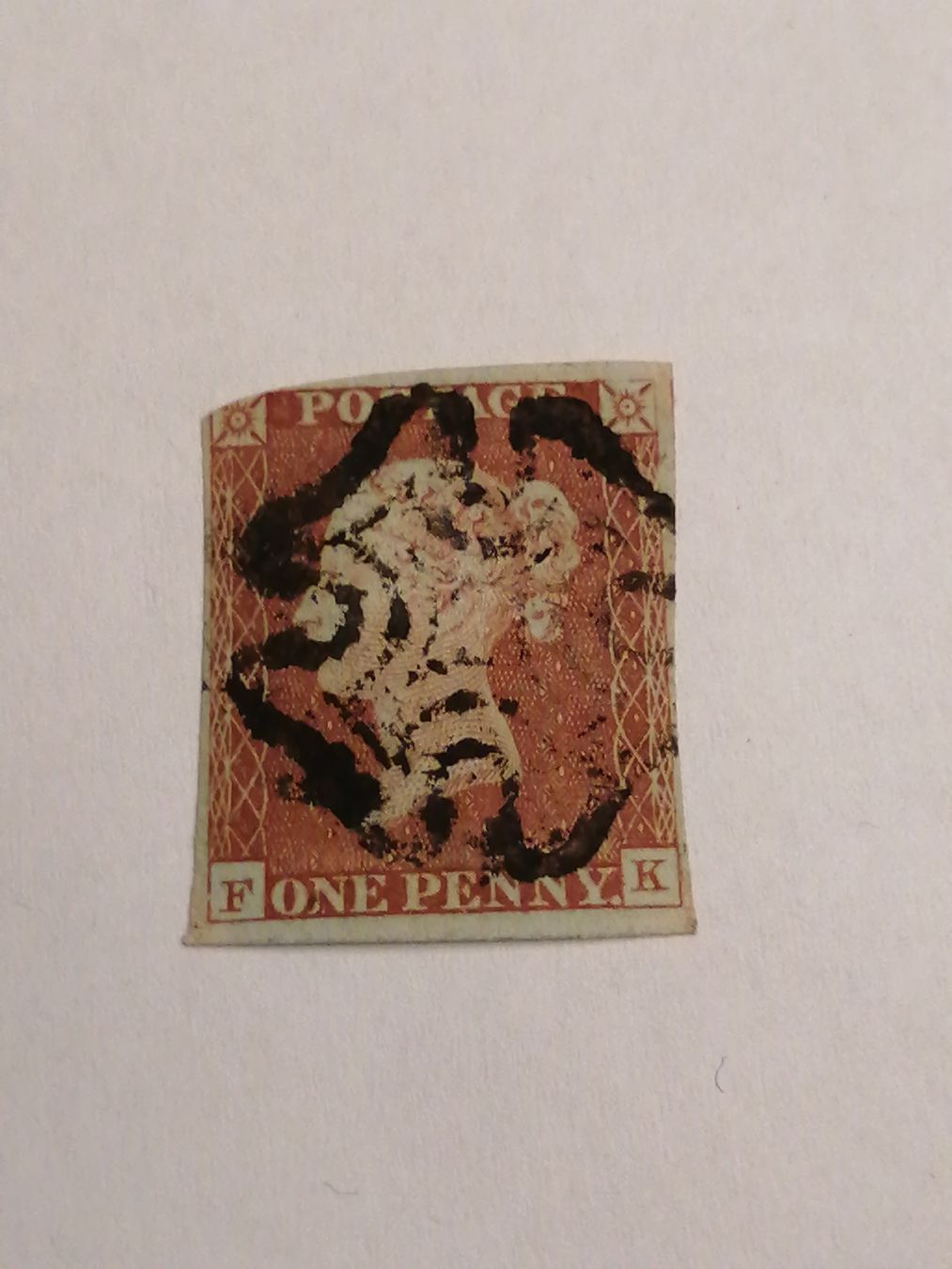 Alle Briefmarken: One Penny Red 1841, Platte 12 – Gebraucht aus Happerswil von tschergi