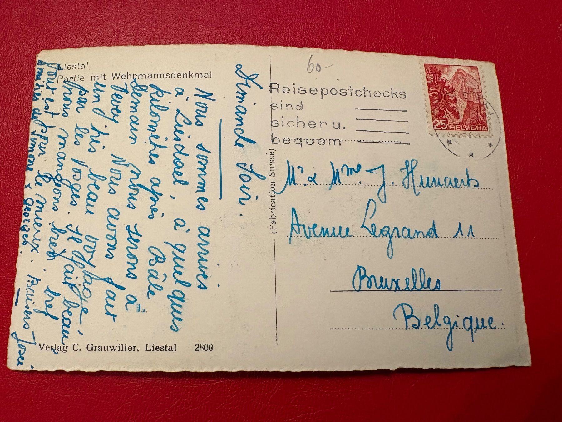 Cartoline postali: 1949 // Liestal / Partie mit Wehrmannsdenkmal – Usato da St-Légier-Chiésaz venduto da Theo006 1