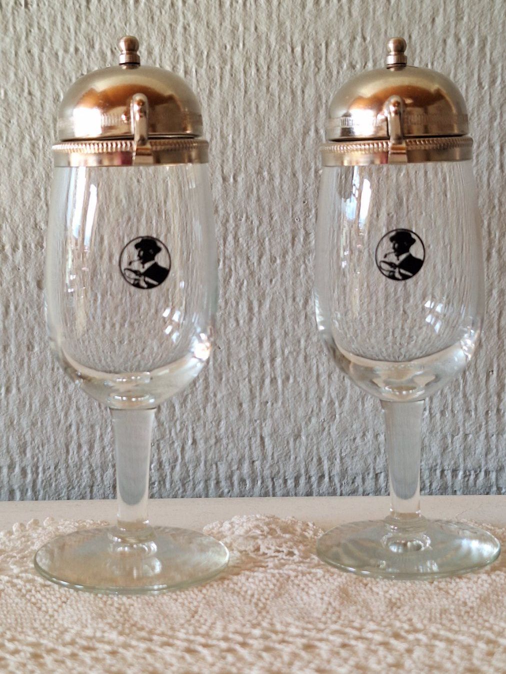Bicchieri: 2  Appenzeller Gläser mit Deckel  "Lindauerli" – Usato da Dornach venduto da majo8689