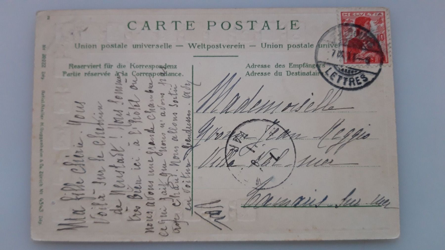 Cartoline postali: Fribourg Prägekarte 1911 – Usato da Sargans venduto da nicsam1815 1