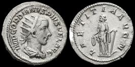 Gordian III, 238–244 n. Chr. Silber-Antoninian