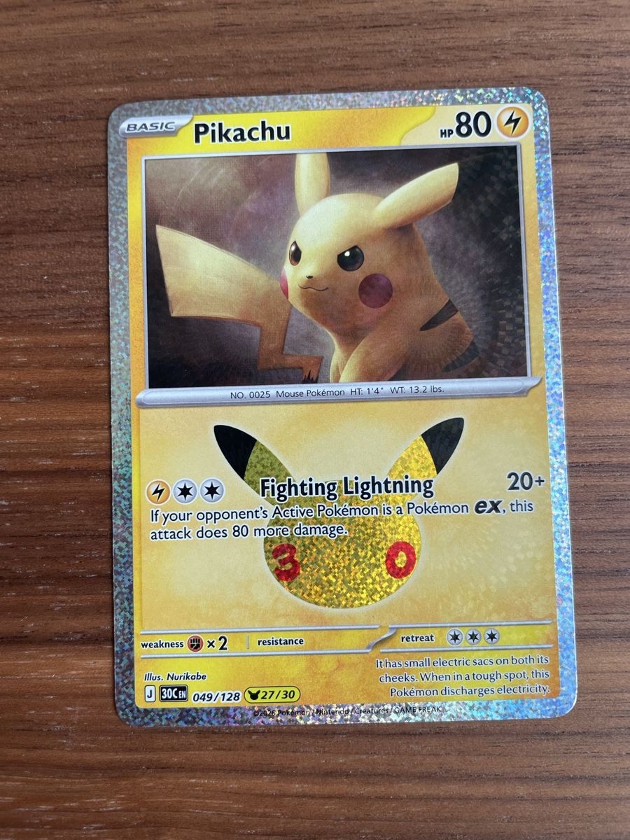 Pokemon 30th Celebrations – Pikachu (27/30) (Neu (gemäss Beschreibung ...