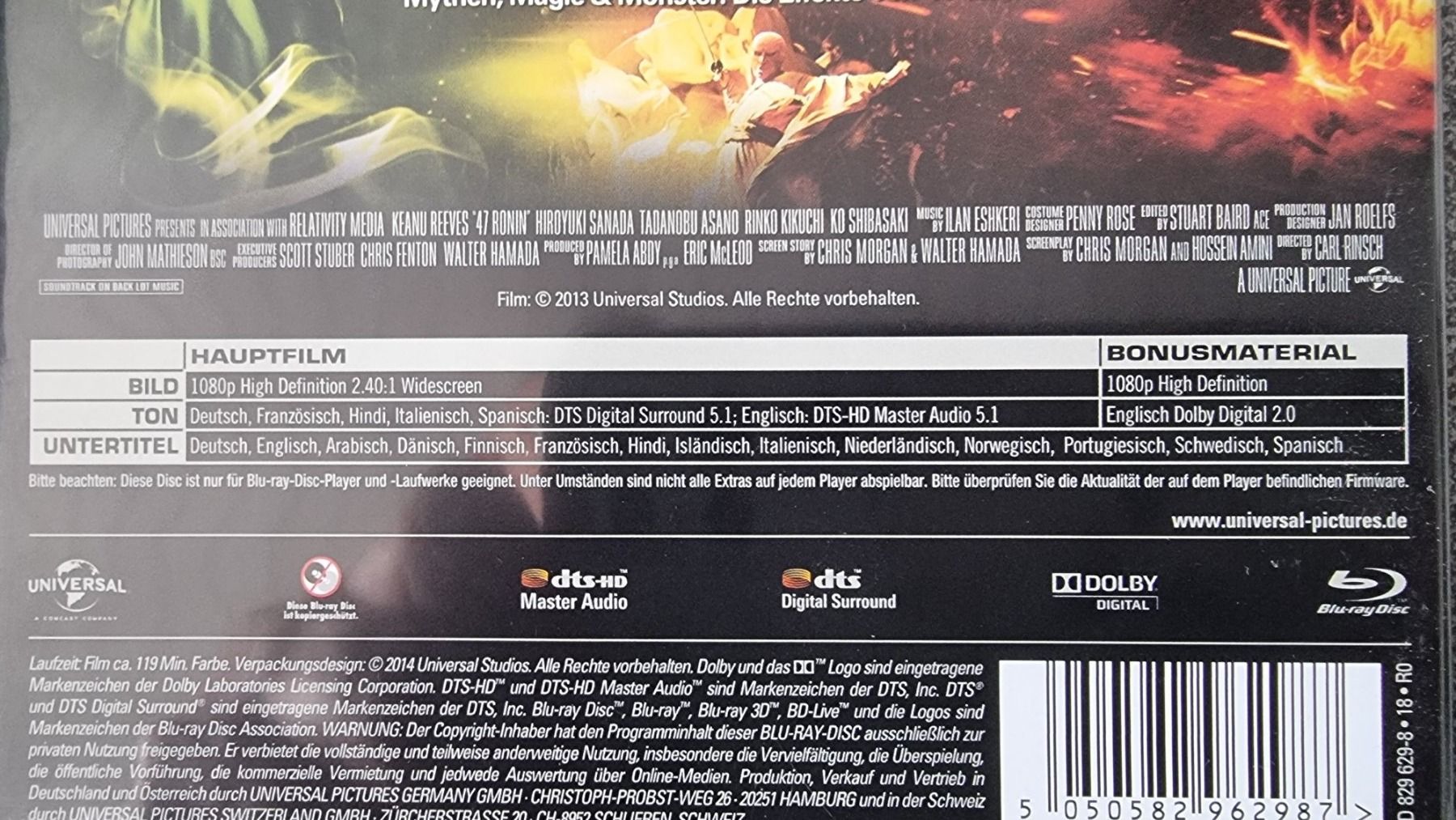 Tutti i DVDs: Blu Ray - 47 Ronin / Keanu Reeves – Usato da Oetwil am See venduto da fineli2 1