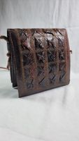 Schlangenledertasche Vintage Handtasche Umhängetasche Braun
