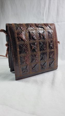 Schlangenledertasche Vintage Handtasche Umhängetasche Braun