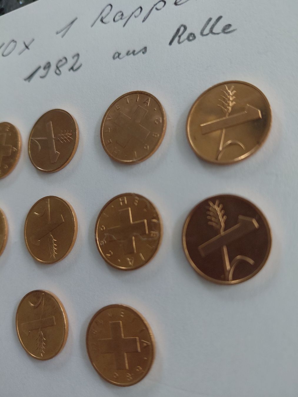 Tutti le monete: 10 x 1 Rappen aus Rolle 1982 – Nuovo (secondo la descrizione) da Bonaduz venduto da topolino052 2