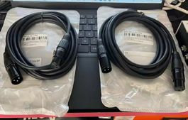 2x XLR Kabel Male to Female 3m - Câble XLR mâle à femelle