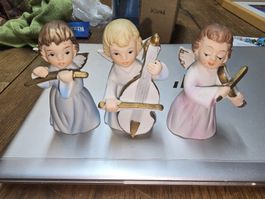 Antike Engelfiguren Musikanten Set 3 Stück Made in Korea (Q)