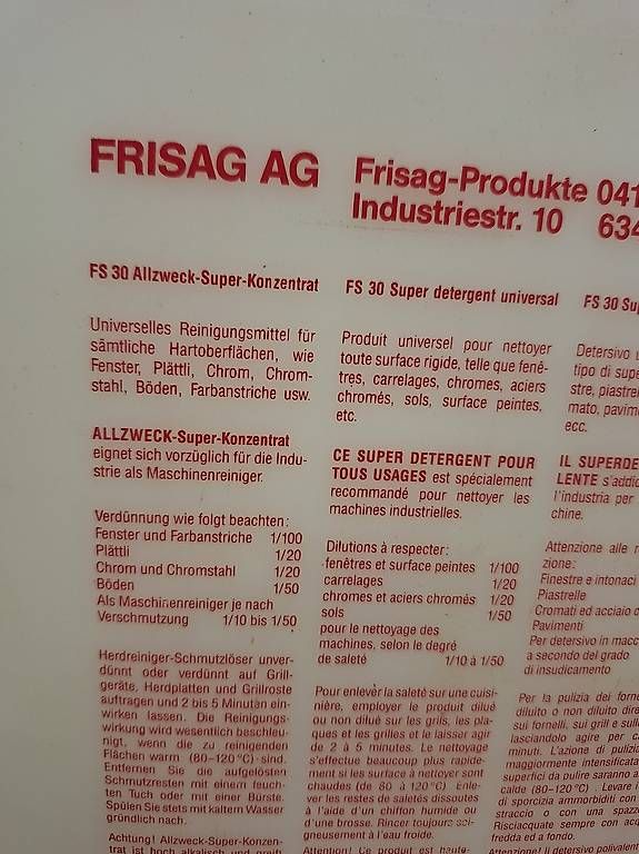 Reinigungsmittel Allzweck Super Konzentrat FS30 (Gebraucht) in Urdorf ...