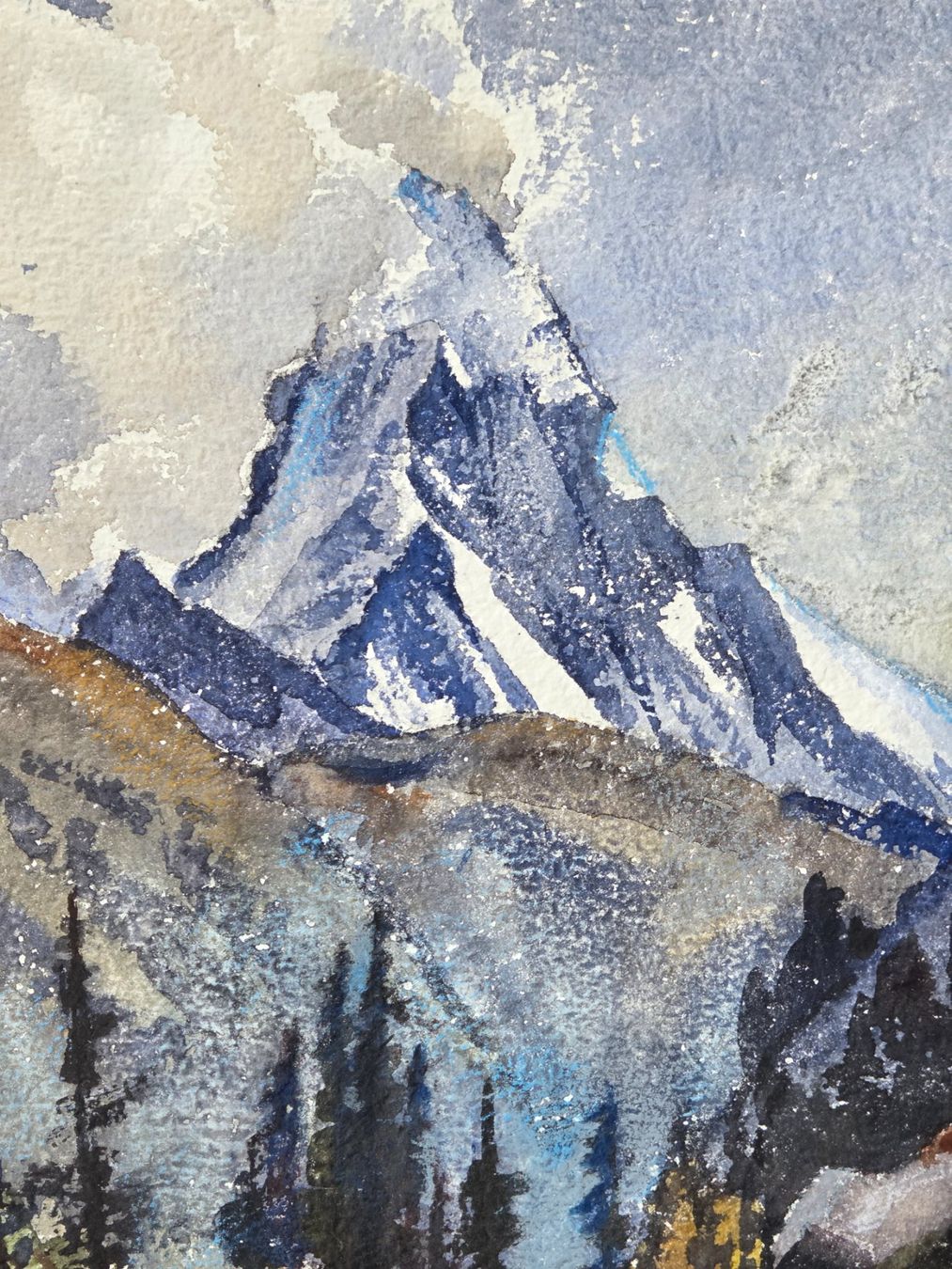 Dipinti: Aquarell Ferdinand Meyer-Streiff Matterhorn VS 1955 – Usato da Rheinfelden venduto da Badelus 8