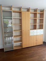 Hülsta Regalsystem Holz mit Schrank und Schubladen