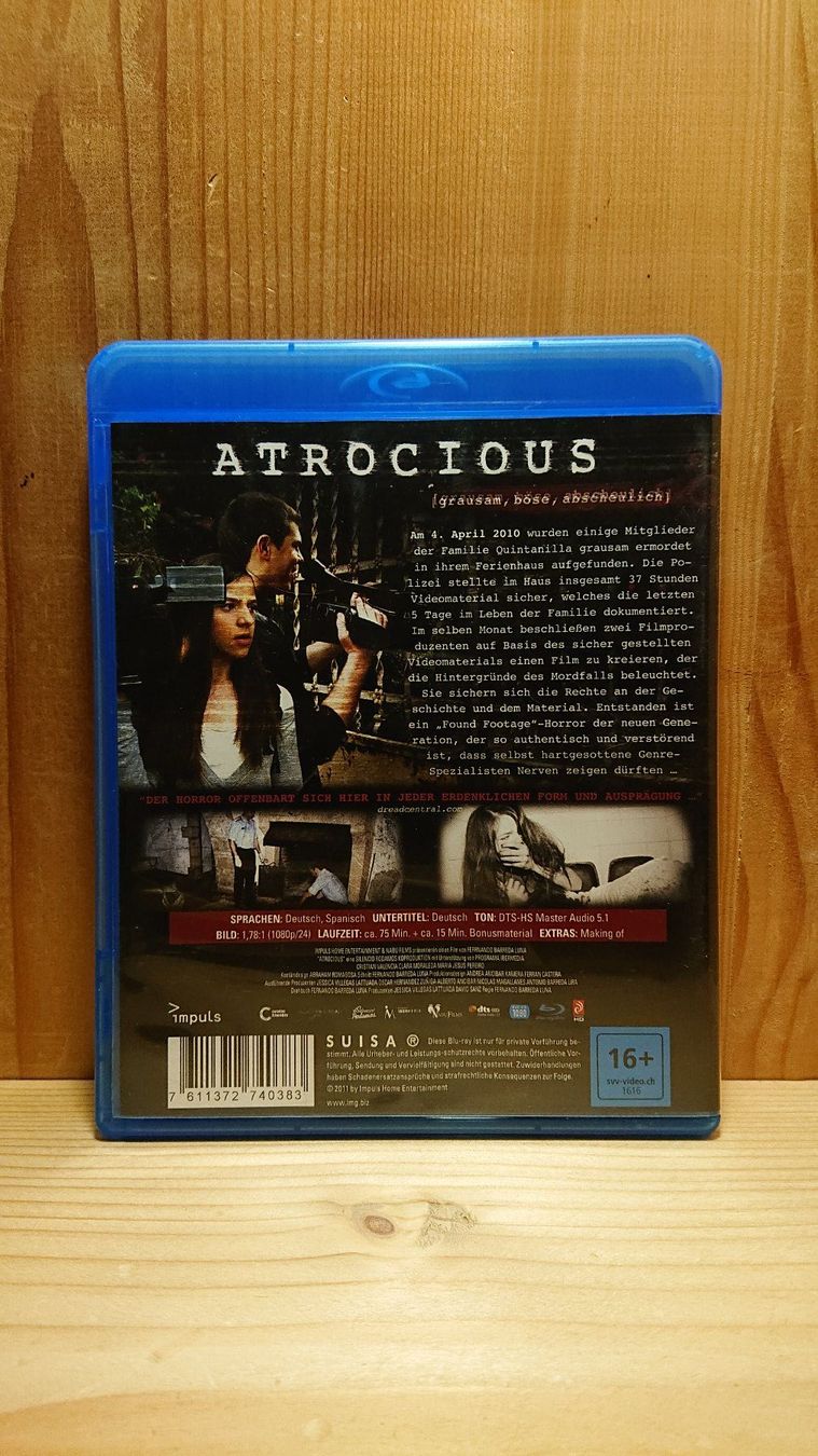 Tutti i DVDs: ATROCIOUS Blu-Ray – Usato da Wilderswil venduto da Exebub 1