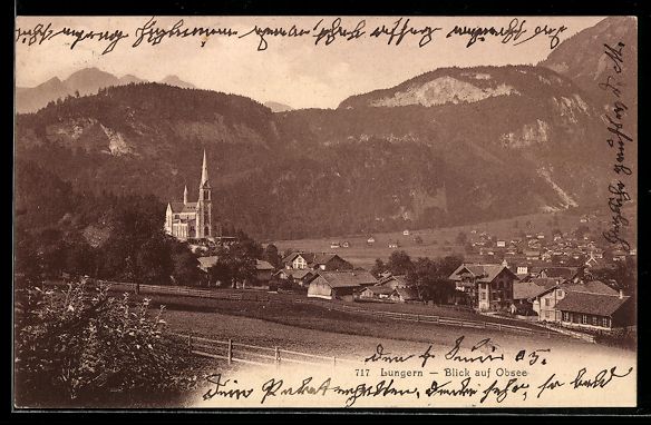 Ansichtskarten: AK Lungern, Blick auf Obsee, 1905 – Gebraucht aus Berlin von bartko-reher