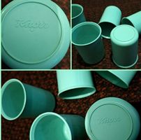 Für Sammler:5 x  "Knorr" Picknick- Becher, mintfarben ♡