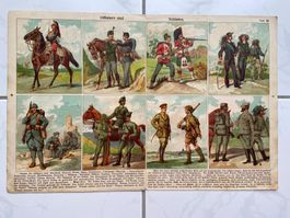 Vintage Schaubild für Schüler Militär Farbdruck 1923