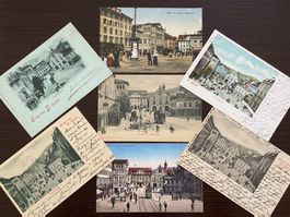 ST. GALLEN Theaterplatz belebt, Tram / Strassenbahn, 7 AK