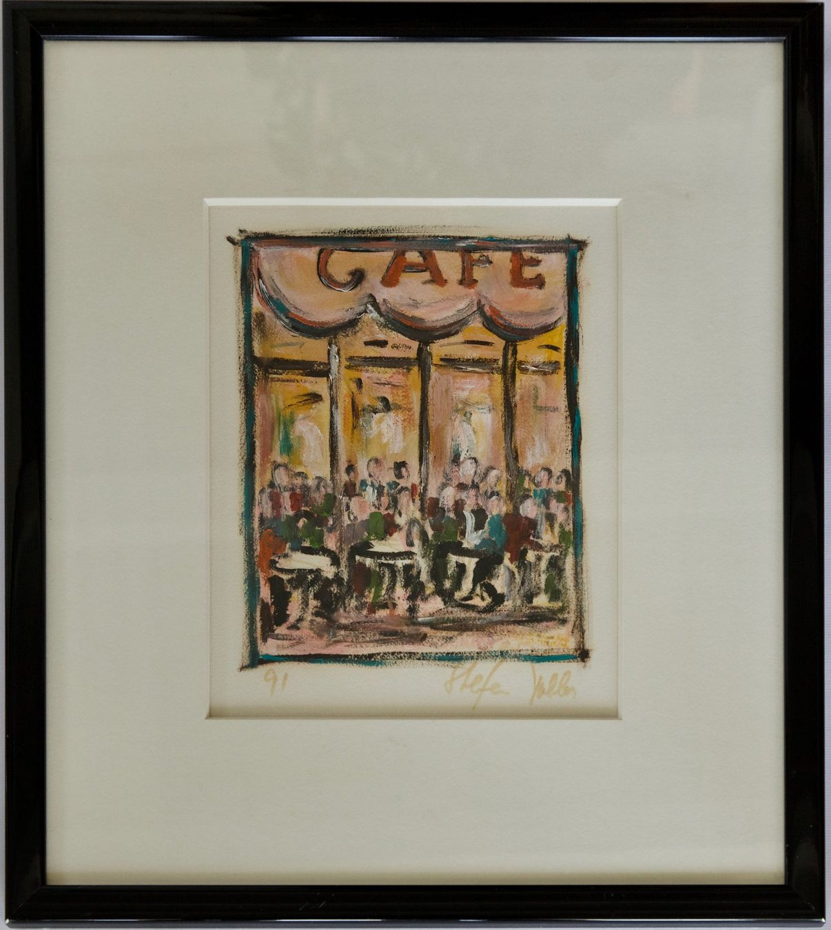 Dipinti: Stefe Yoller? Café, Aquarell oder Gouache – Usato da Hagenbuch ZH venduto da Consus 1
