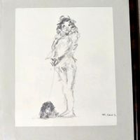Bleistift-/Kohlezeichnung von Mags Glanzmann - signiert