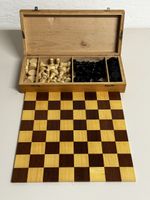 Schachspiel ♟️Dame Brettspiel Holz 27x27 Holzkiste🔝erhalten