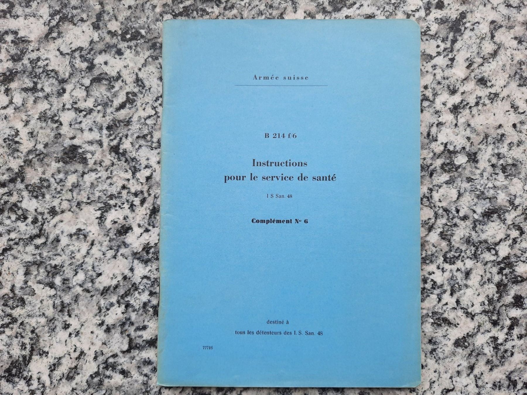 Libri: Instructions pour le service de santé – Usato da Ruswil venduto da Sammlergeist