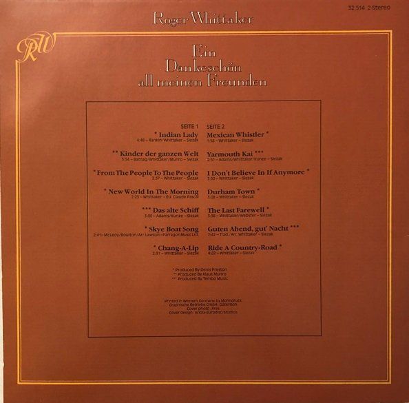 Dischi in vinile: 4x LPs Roger Whittaker – Usato da Grüningen venduto da azulmarron 3