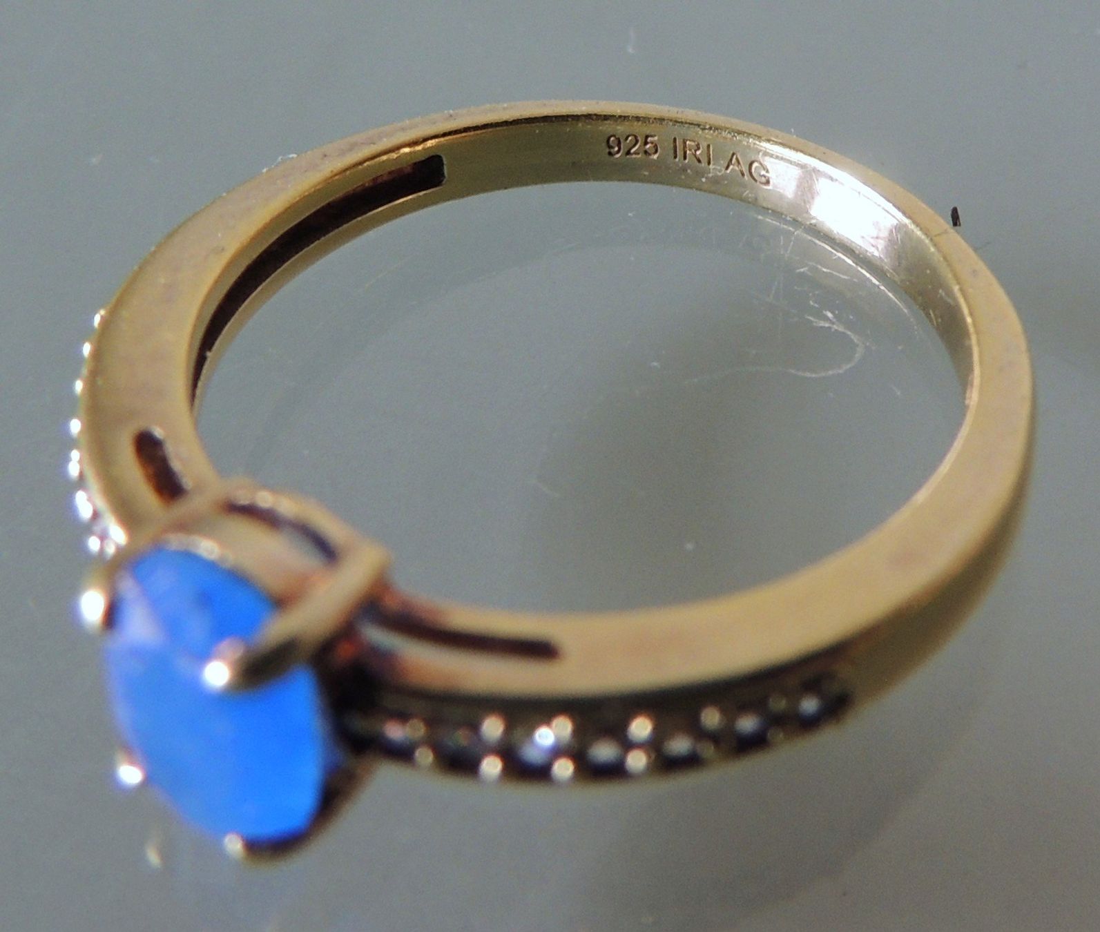 Ringe: Vergoldeter Silber 925 Fingerring blauer Quarz  Gr. 56 – Gebraucht aus Waldenburg von schaller707 4