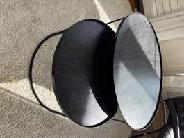 Ethnicraft Tray Table – grosses 2er-Set – Ø 93 cm – schwarz