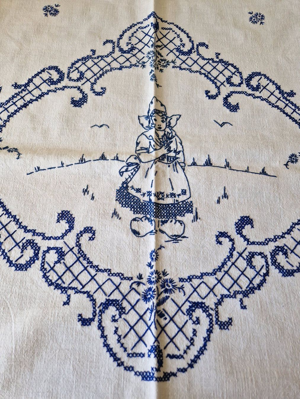 Biancheria da letto: Wandbehang, Handbestickt – Usato da Bern venduto da Antikbatik 2